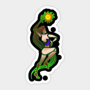 Goddess with sun and moon Sticker